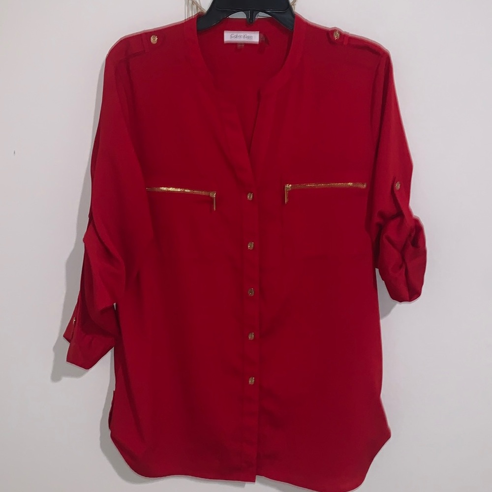 Calvin Klein button down blouse - Picture 2 of 5